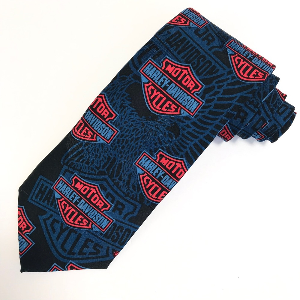 Vintage 1995 Harley Davidson Motor Cycles Ralph Marlin & Co Mens Necktie EUC